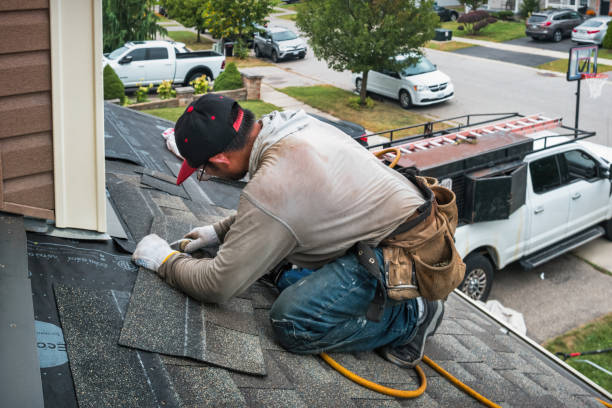 Professional Roofing technician working in Santiago, MN